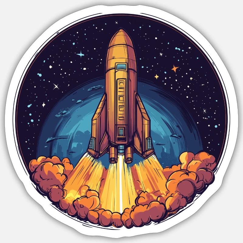 Lancement vers l’inconnu : le lancement dans l’espace ! Sticker taille S (10 x 10 cm)