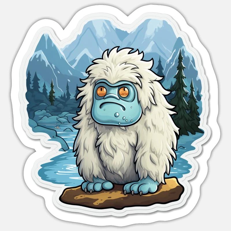 Yeti - Sticker Größe S (10 x 10 cm) - Mattweiß