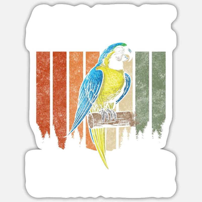 Macaw Feather Tropical Environment - Sticker size S (10 x 10 cm) - white matte