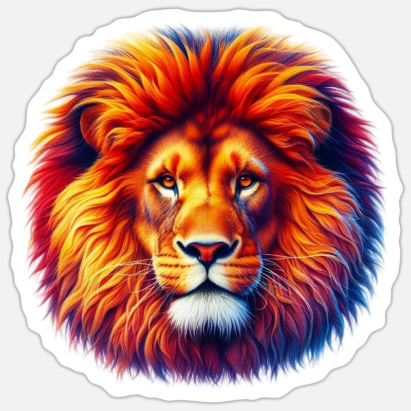 Lion - Sticker taille S (10 x 10 cm) - blanc mat
