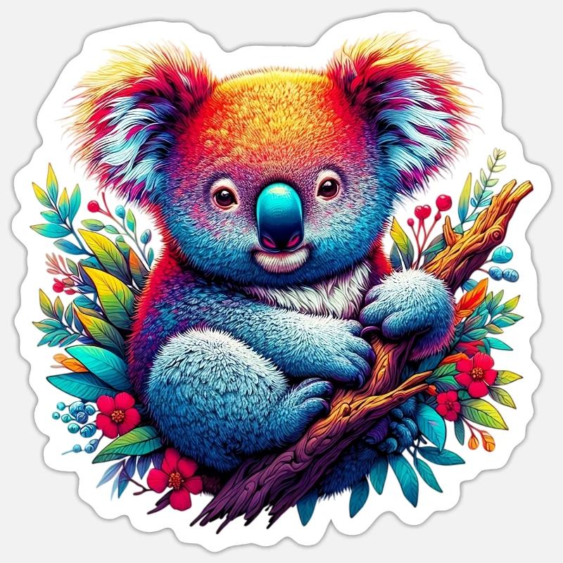 Koala - Sticker taille S (10 x 10 cm) - blanc mat