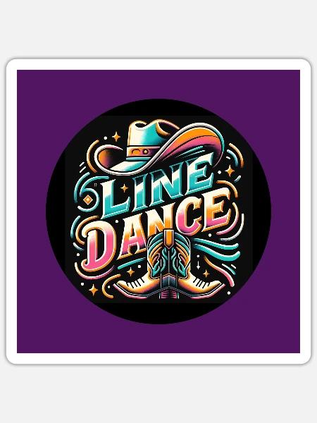Farbenfrohes Line Dance Design - Sticker Größe S (10 x 10 cm) - Mattweiß