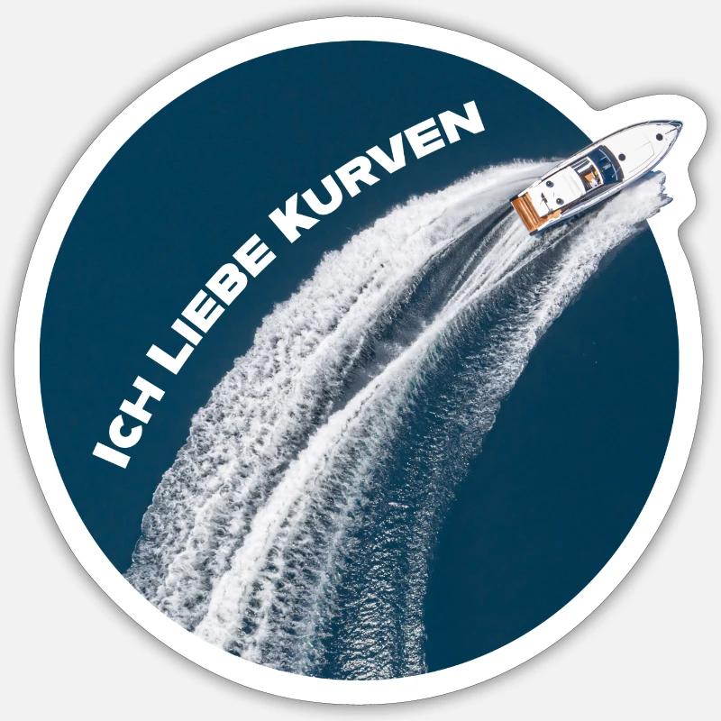 kurven - Sticker Größe S (10 x 10 cm) - Mattweiß