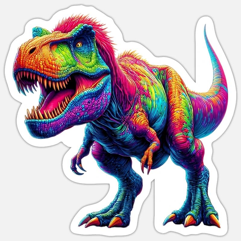 Dinosaure - Sticker taille S (10 x 10 cm) - blanc mat