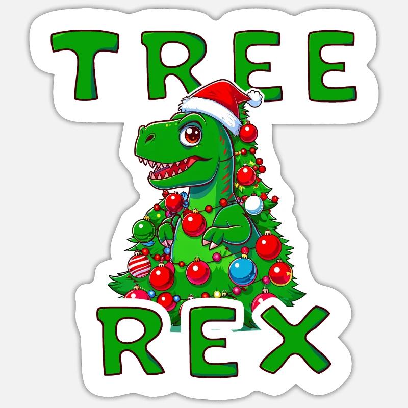 Tree-Rex - Sticker Größe S (10 x 10 cm) - Mattweiß