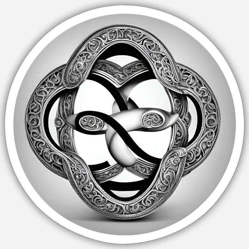 neverending round - Sticker size S (10 x 10 cm) - white matte