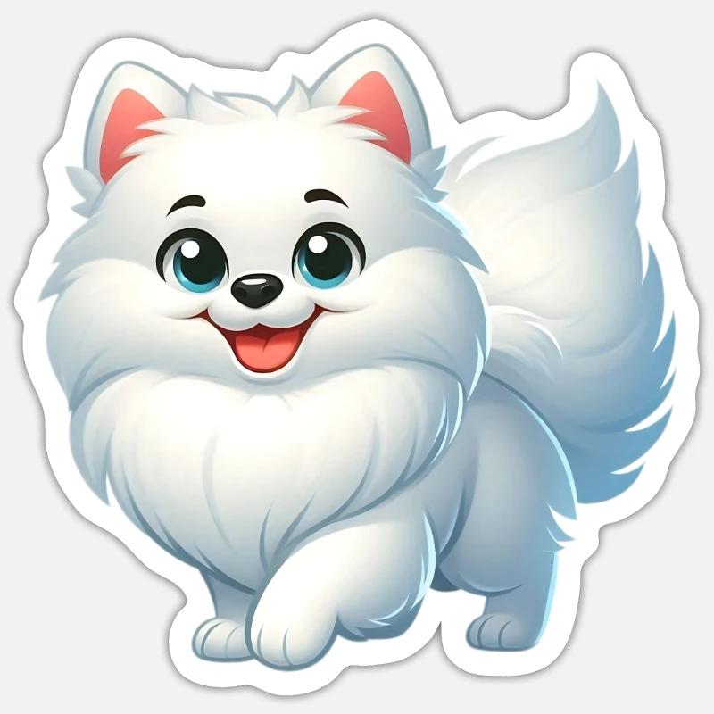 Spitz 5 - Sticker Größe S (10 x 10 cm) - Mattweiß