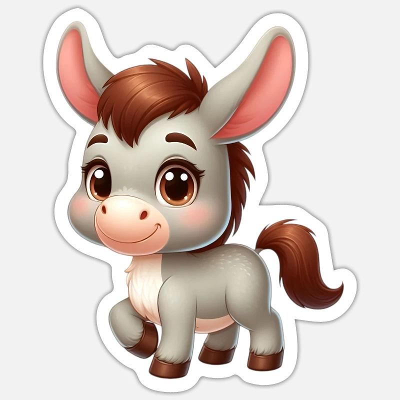 donkey 1 - Sticker size S (10 x 10 cm) - white matte
