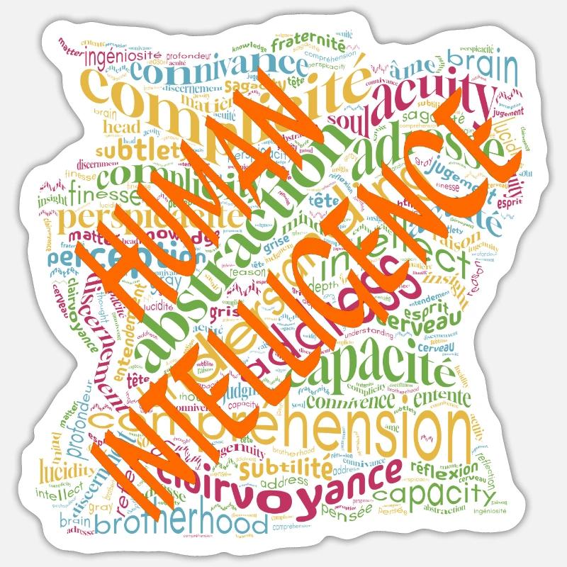 Human Intelligence nuage Sticker taille S (10 x 10 cm)
