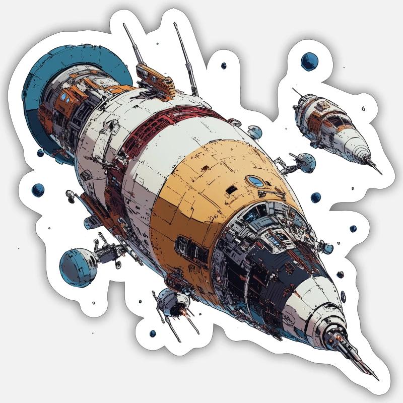 Vision de l’avenir du voyage spatial : la nouvelle ère de l’Al - Sticker taille S (10 x 10 cm) - blanc mat