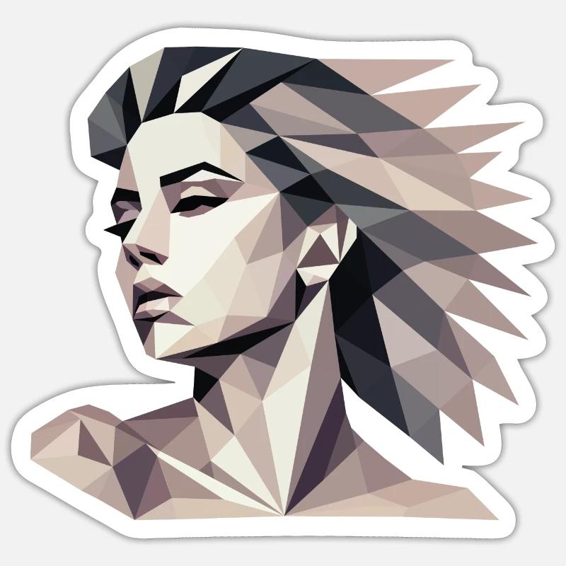 Design « Réflexion triangulaire » - Sticker taille S (10 x 10 cm) - blanc mat
