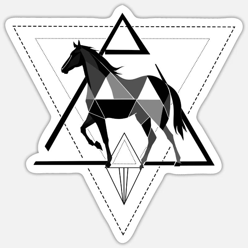 Pferd - Sticker Größe S (10 x 10 cm) - Mattweiß