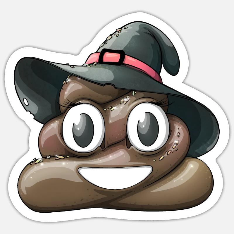 Witch Pile off Poo - Sticker size S (10 x 10 cm) - white matte