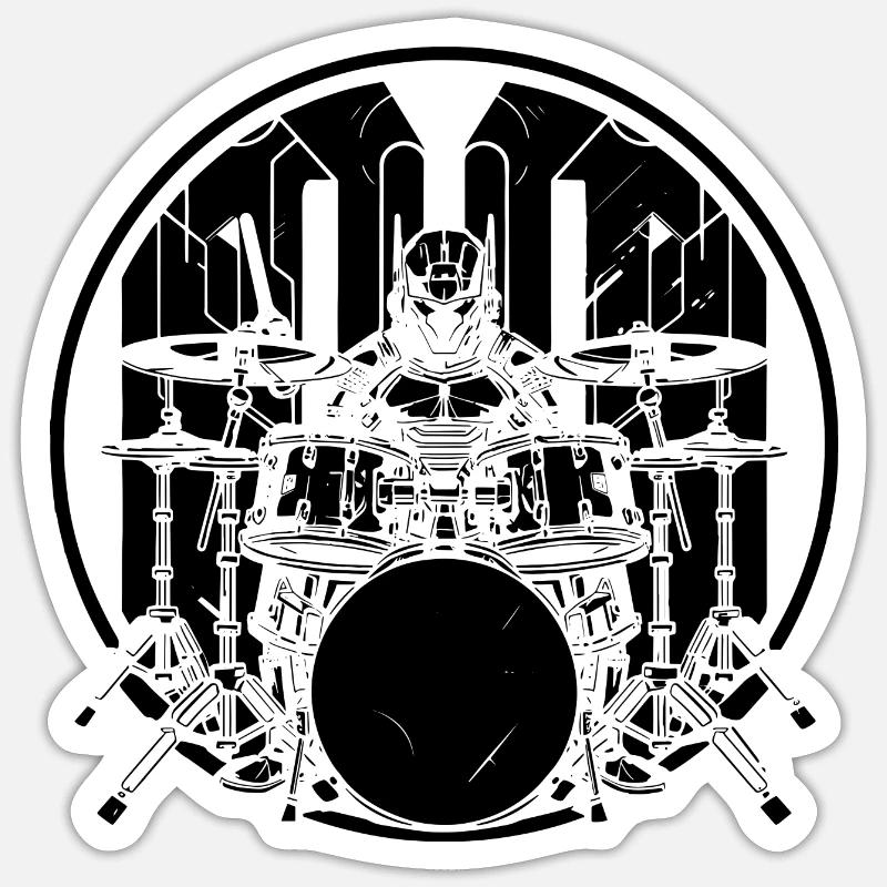 Graphiques Drummer - Sticker taille S (10 x 10 cm) - blanc mat