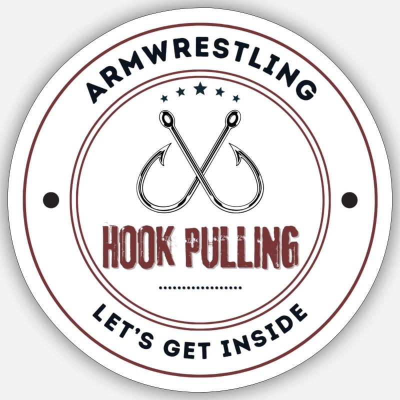 Hook Pulling - Sticker Größe S (10 x 10 cm) - Mattweiß