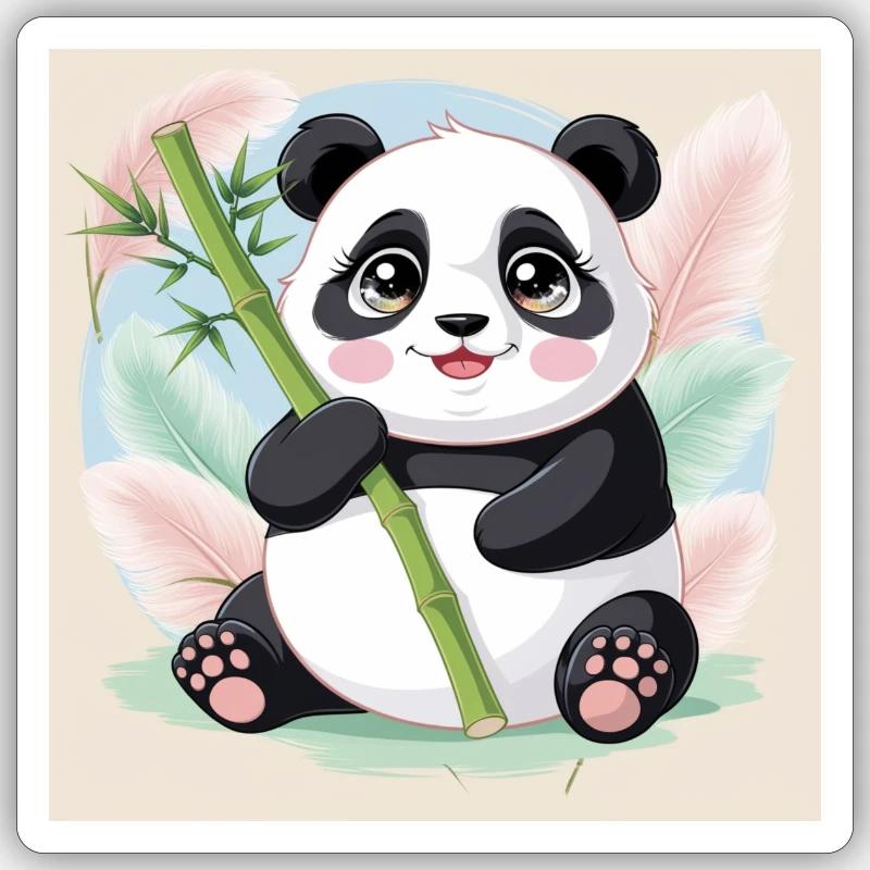 Playfull Panda Comic Style Sticker size S (10 x 10 cm)