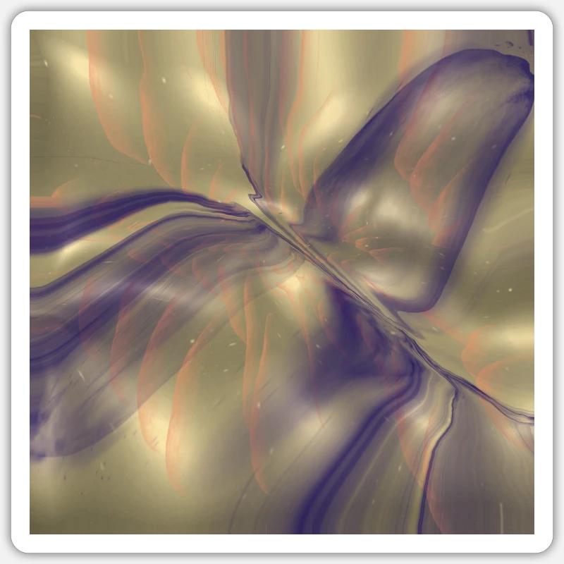 Blue pattern on gold! - Sticker size S (10 x 10 cm) - white matte