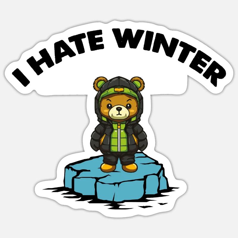 bär eisscholle winter - Sticker Größe S (10 x 10 cm) - Mattweiß