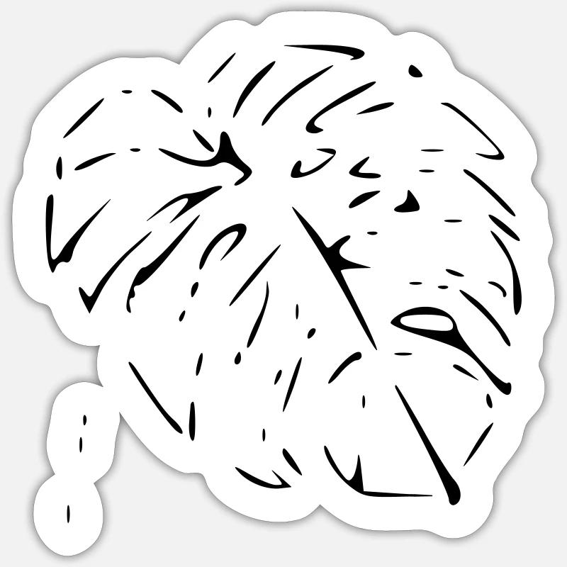 Monstera - Sticker taille S (10 x 10 cm) - blanc mat