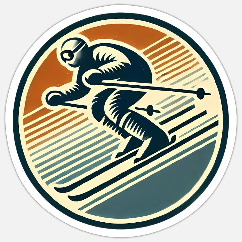 Conception de badge de ski rétro Sticker taille S (10 x 10 cm)