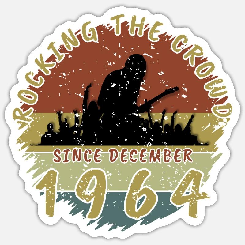 60th Birthday Rocking this planet GIT 12/1964 Sticker size S (10 x 10 cm)