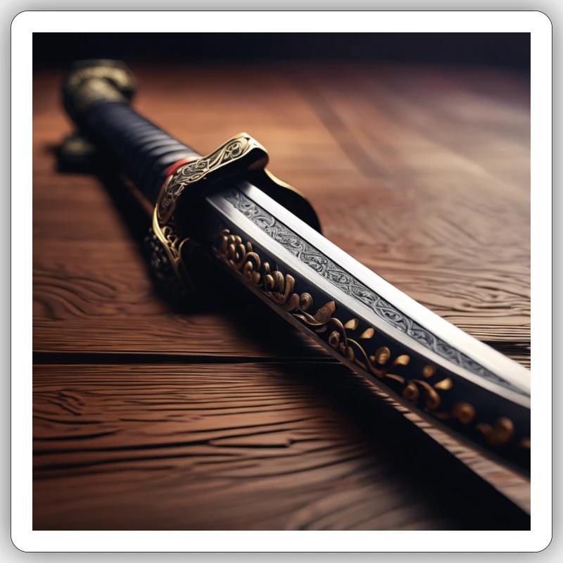 Conception d’affiche Sabre Samouraï Sticker taille S (10 x 10 cm)