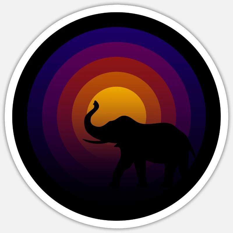 Disque vinyle avec sillon d’éléphant - Sticker taille S (10 x 10 cm) - blanc mat