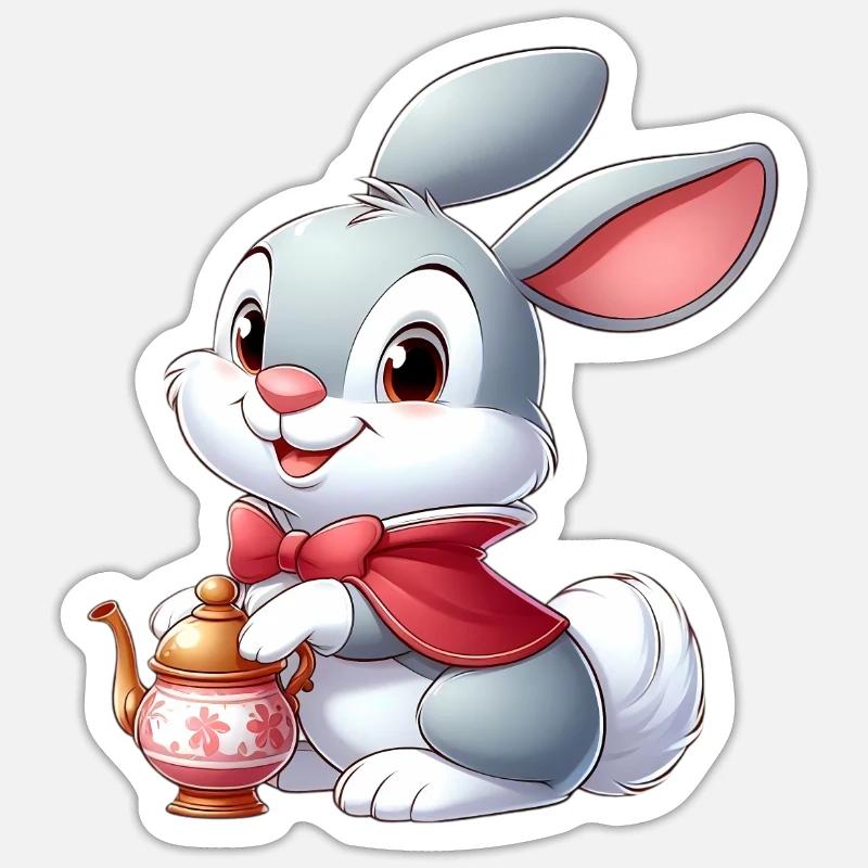 Rabbit 12 - Sticker size S (10 x 10 cm) - white matte