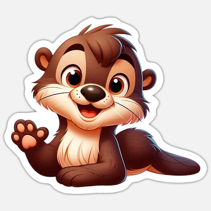otter 2 - Sticker size S (10 x 10 cm) - white matte