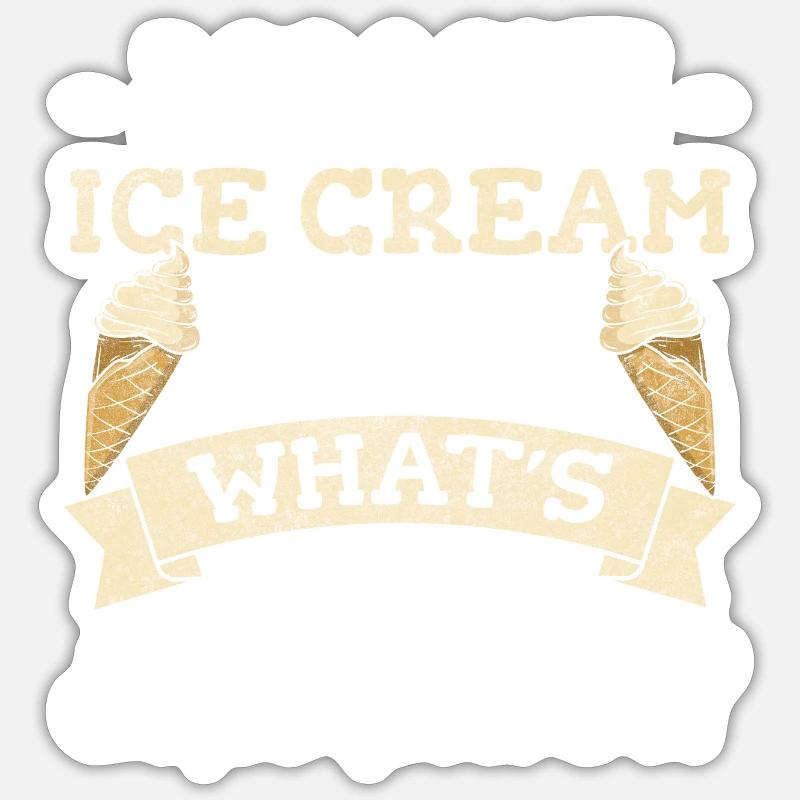 Eiscreme Eiskugel Eisverkäufer Frozen Yogurt - Sticker Größe S (10 x 10 cm) - Mattweiß