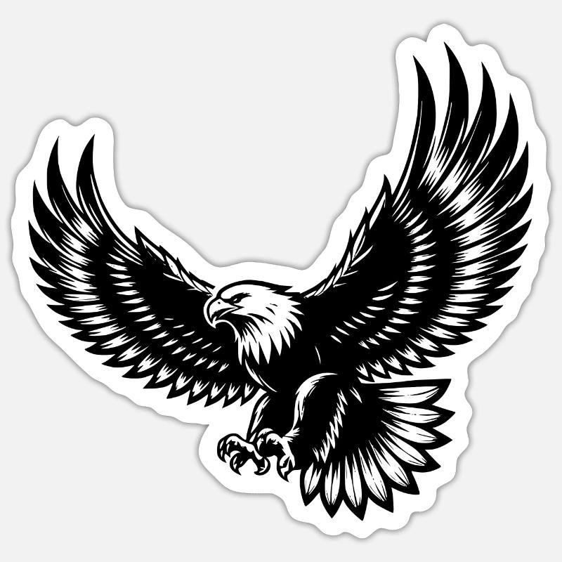 Expressive eagle with spread wings Sticker size S (10 x 10 cm)