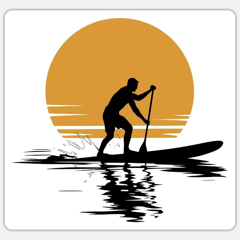 Stand Up Paddle Freizeit Urlaub - Sticker Größe S (10 x 10 cm) - Mattweiß