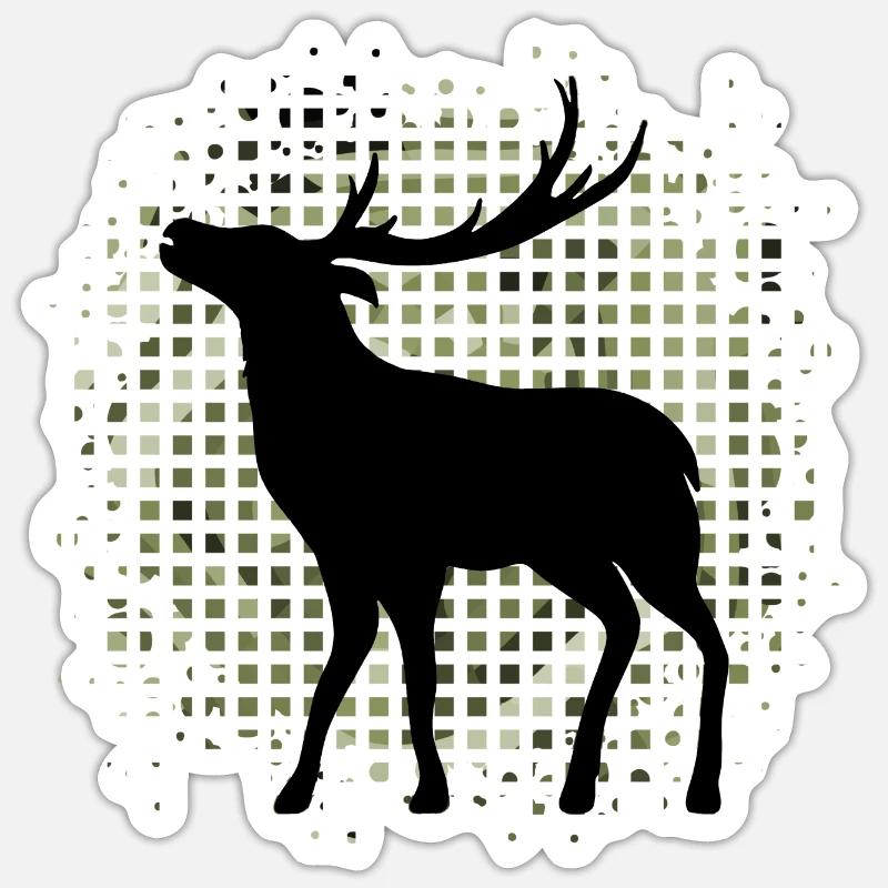 Hirsch - Sticker Größe S (10 x 10 cm) - Mattweiß
