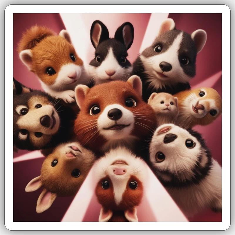 Tierchen - Sticker Größe S (10 x 10 cm) - Mattweiß
