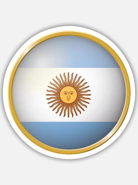 Argentinien Emblem - Sticker Größe S (10 x 10 cm) - Mattweiß