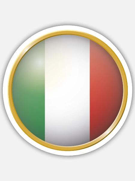 Italien Emblem - Sticker Größe S (10 x 10 cm) - Mattweiß