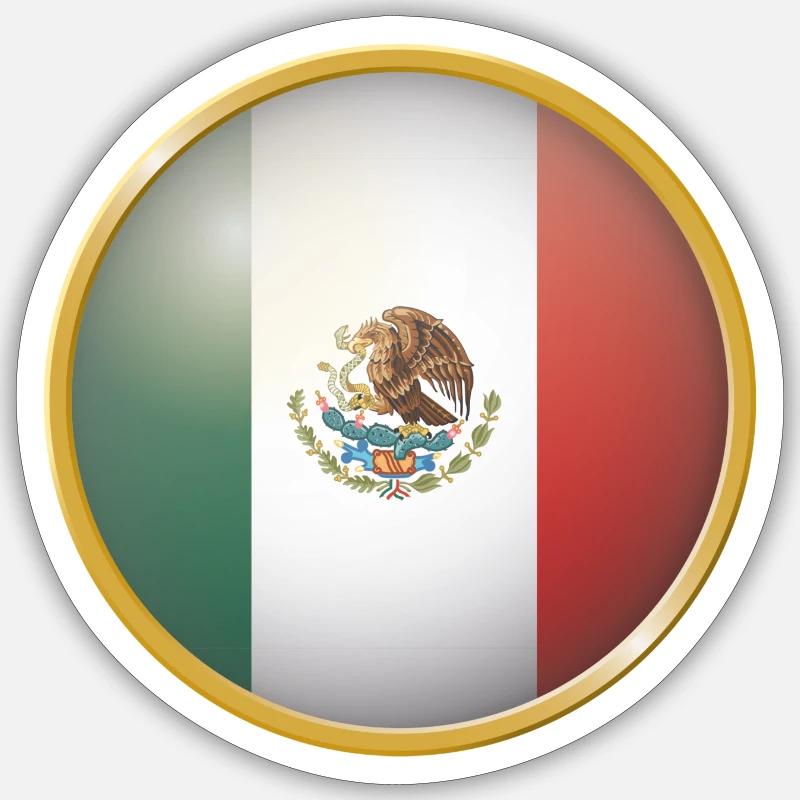 Mexiko Emblem - Sticker Größe S (10 x 10 cm) - Mattweiß