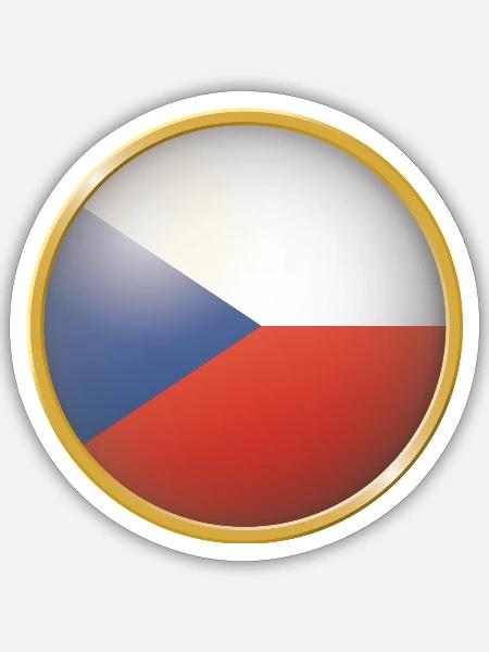 Tschechien Emblem - Sticker Größe S (10 x 10 cm) - Mattweiß