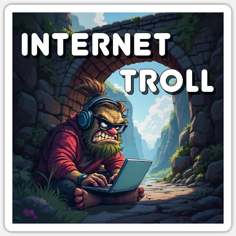 Internet Troll - Sticker Größe S (10 x 10 cm) - Mattweiß