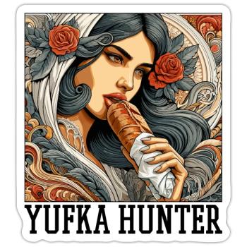 Yufka Jäger Kebab Geschenk - Sticker Größe S (10 x 10 cm) - Mattweiß - Vorne