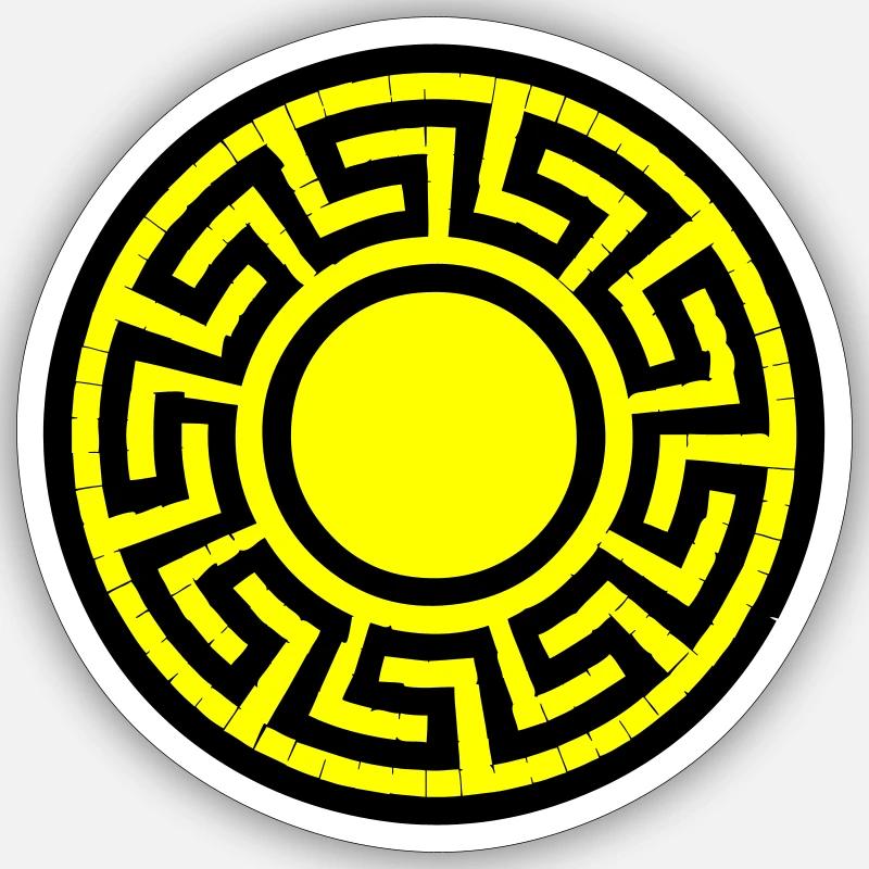 scheibe muster - Sticker Größe S (10 x 10 cm) - Mattweiß