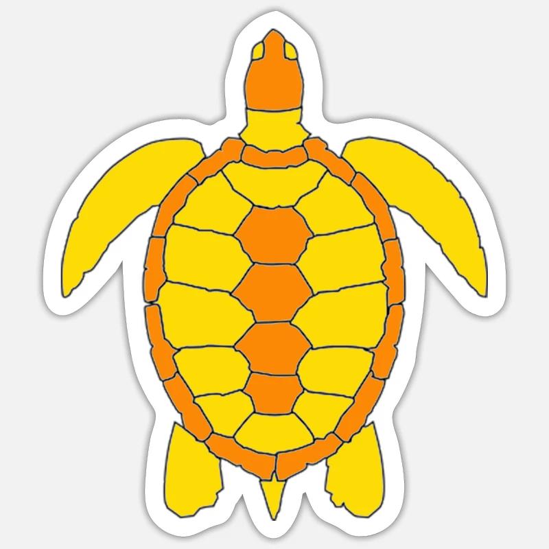 TURTLE - Sticker Größe S (10 x 10 cm) - Mattweiß