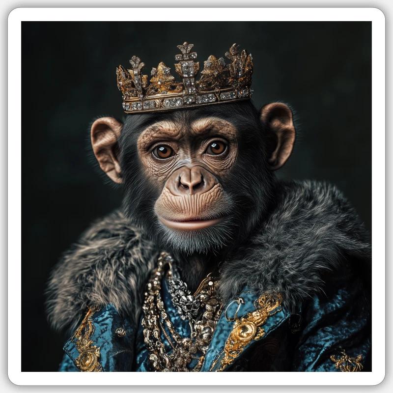 King Monkey I. - Sticker size S (10 x 10 cm) - white matte
