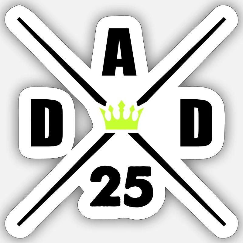 dad 25 - Sticker Größe S (10 x 10 cm) - Mattweiß