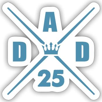 dad 25 daddy - Sticker size S (10 x 10 cm) - white matte - Front