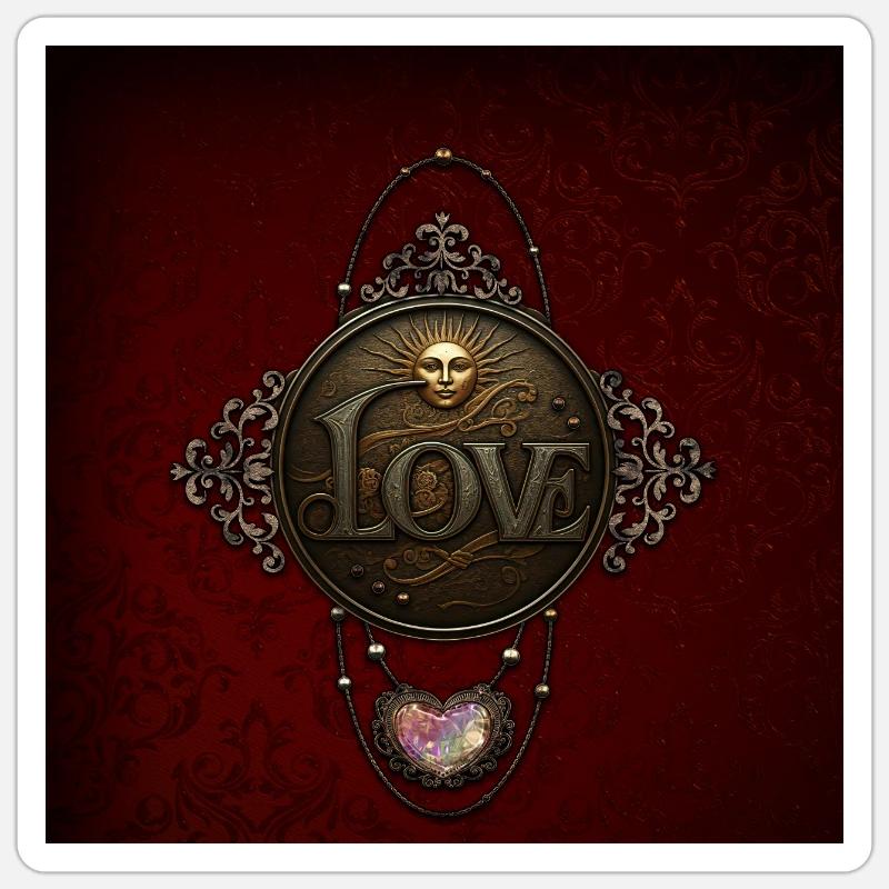 L’emblème de l’amour - Sticker taille S (10 x 10 cm) - blanc mat