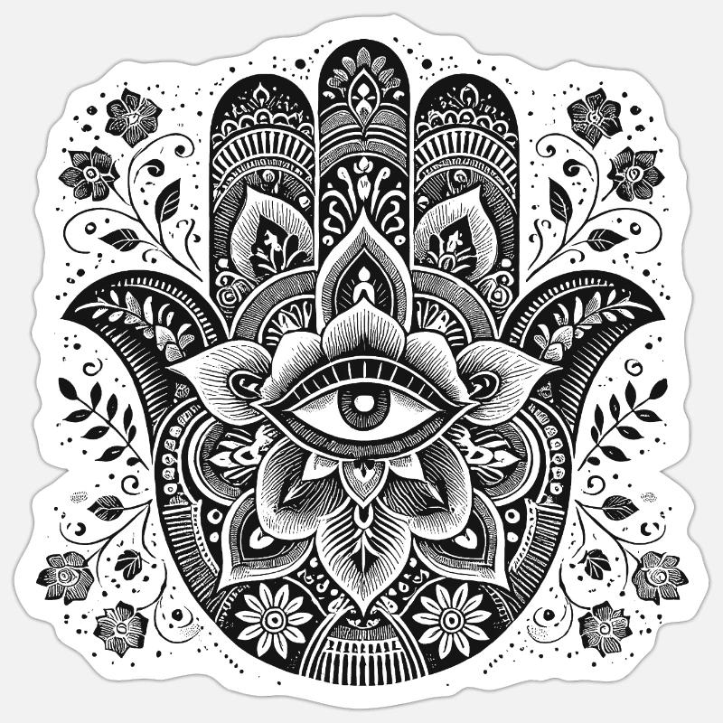 Fatima - Sticker Größe S (10 x 10 cm) - Mattweiß