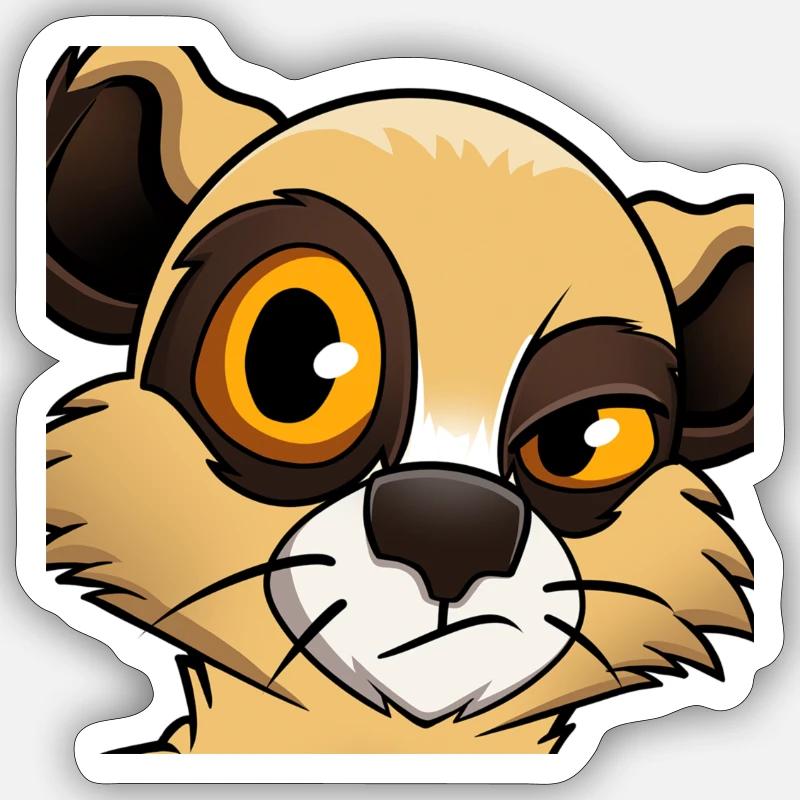 Suricate « Pas impressionné » Sticker taille S (10 x 10 cm)