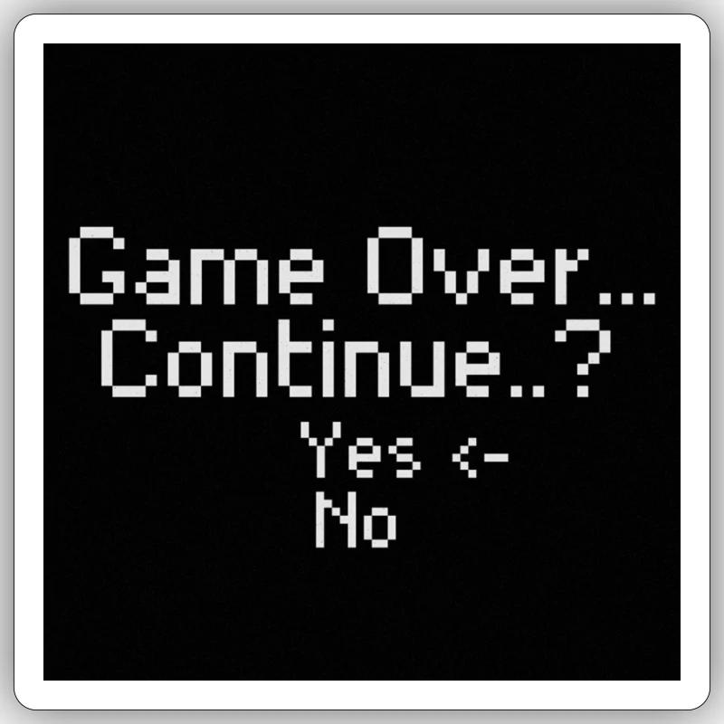 Game Over Screen - Sticker Größe S (10 x 10 cm) - Mattweiß
