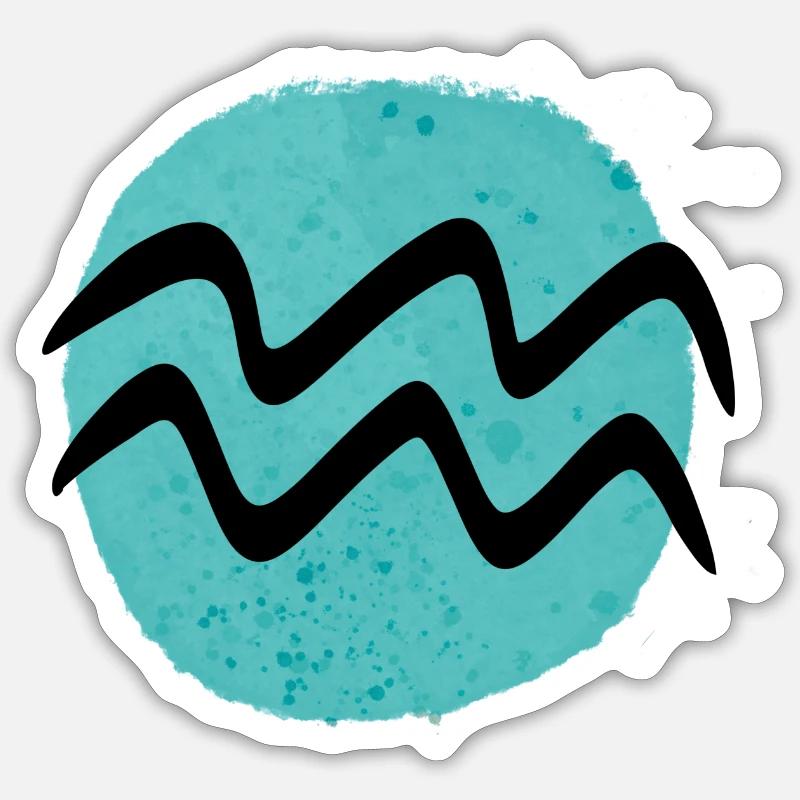 Sternzeichen Wassermann - Sticker Größe S (10 x 10 cm) - Mattweiß